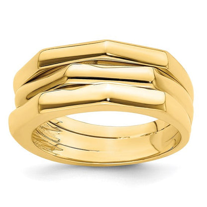 Three Ridged Dome Ring