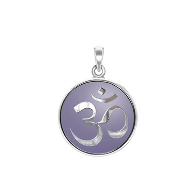 Hindu Om Pendant with Lavender Enamel