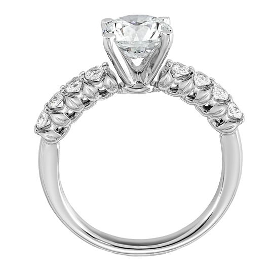 Tulip Lab Grown Diamond Engagement Ring, 1.75 ct tw in 14K white gold