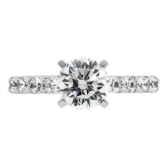 Tulip Lab Grown Diamond Engagement Ring, 1.75 ct tw in 14K white gold