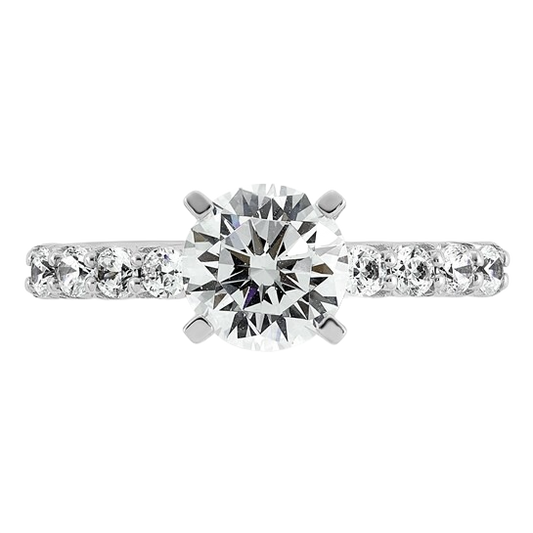 Tulip Lab Grown Diamond Engagement Ring, 1.75 ct tw in 14K white gold