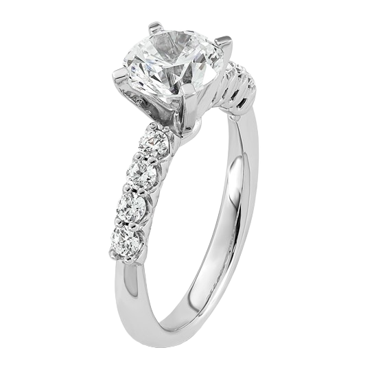 Tulip Lab Grown Diamond Engagement Ring, 1.75 ct tw in 14K white gold