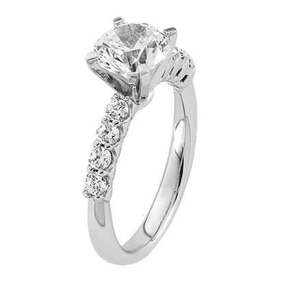 Tulip Lab Grown Diamond Engagement Ring, 1.75 ct tw in 14K white gold