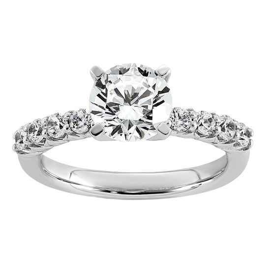 Tulip Lab Grown Diamond Engagement Ring, 1.75 ct tw in 14K white gold