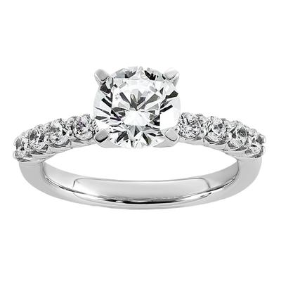 Tulip Lab Grown Diamond Engagement Ring, 1.75 ct tw in 14K white gold