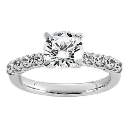 Tulip Lab Grown Diamond Engagement Ring, 1.75 ct tw in 14K white gold