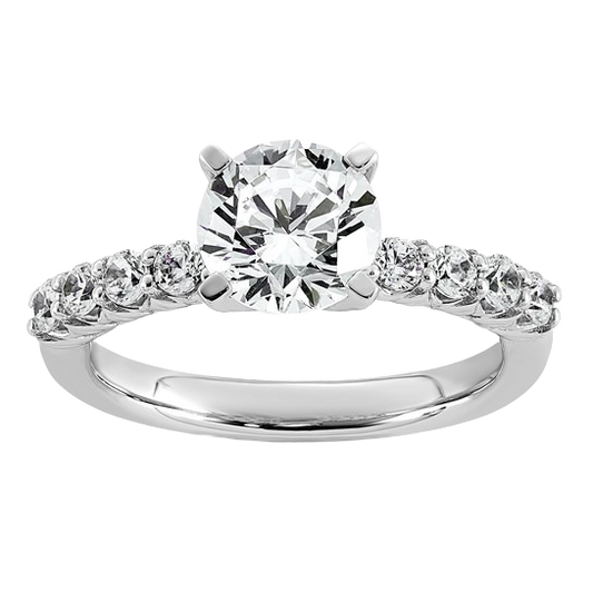 Tulip Lab Grown Diamond Engagement Ring, 1.75 ct tw in 14K white gold