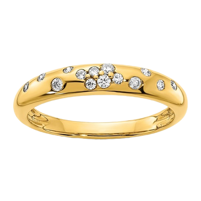 Polished Diamond Sprinkle Ring