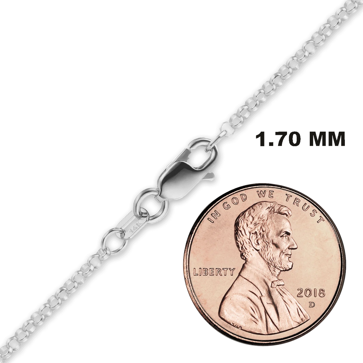 Rolo Necklace 14K White Gold