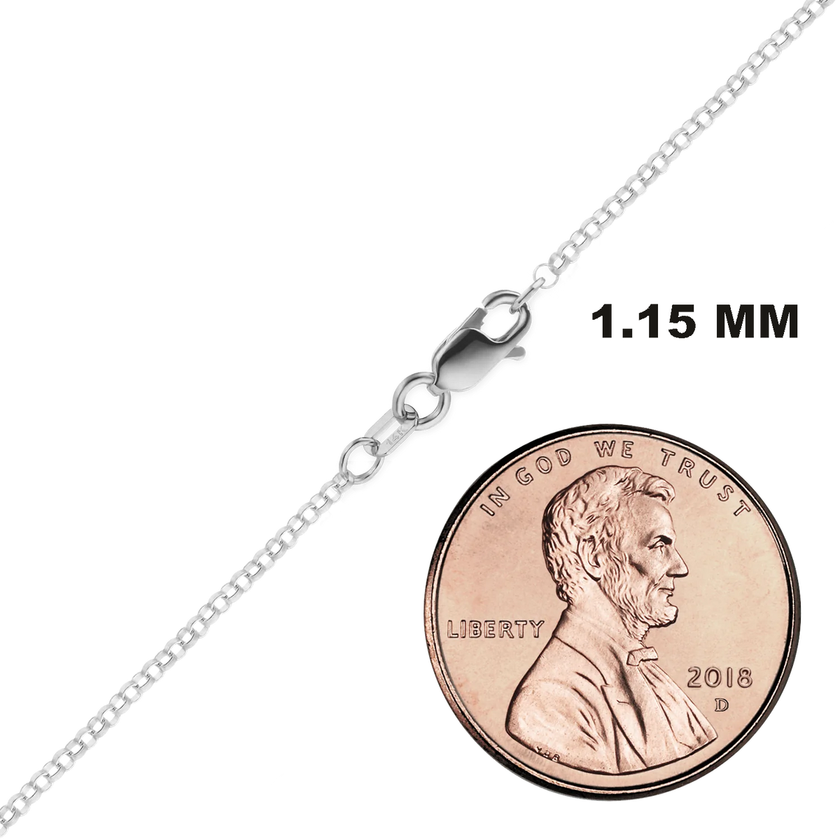 Rolo Bracelet in 14K White Gold