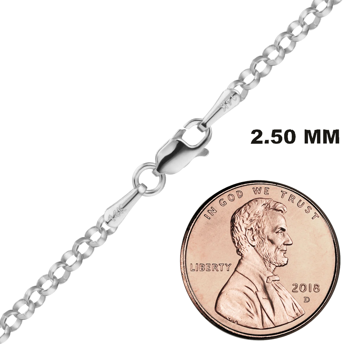 Rolo Necklace 14K White Gold
