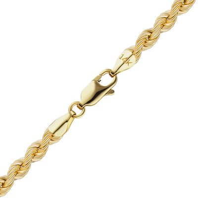 Handmade Solid Rope Anklet in 14K yellow gold
