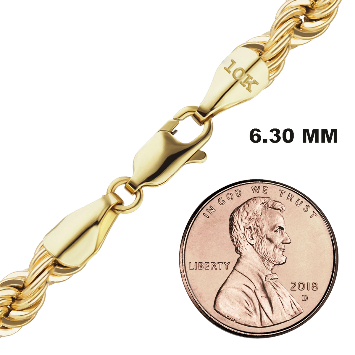 Handmade Solid Rope Necklace 10K Yellow Gold