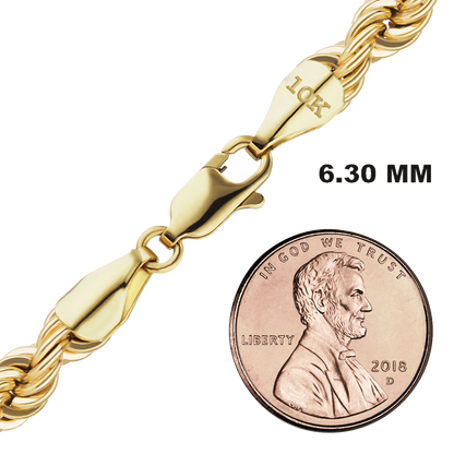 Handmade Solid Rope Necklace 10K Yellow Gold