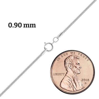 Round Snake Necklace, Sterling Silver