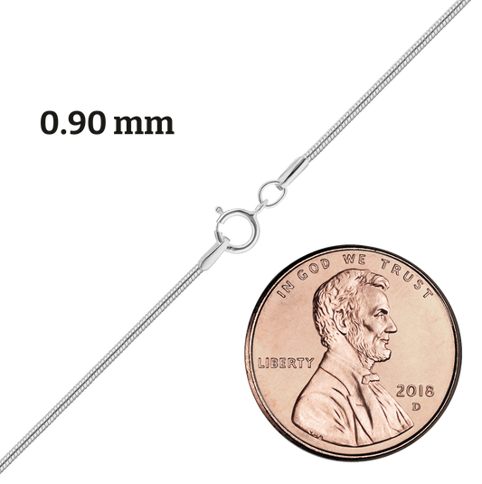 Round Snake Necklace, Sterling Silver