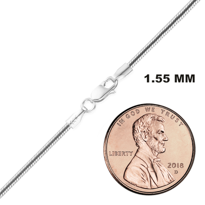 Round Snake Necklace 14K White Gold