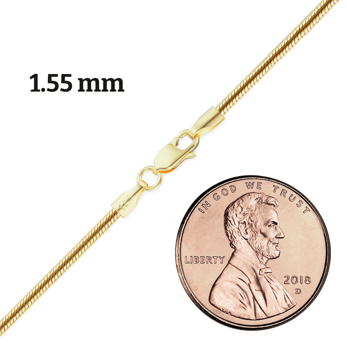 Rundes Schlangenarmband aus 14-karätigem Gelbgold