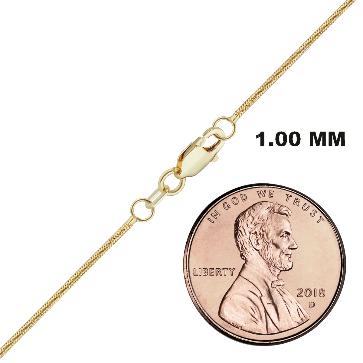 Round Snake Necklace 18K Yellow Gold
