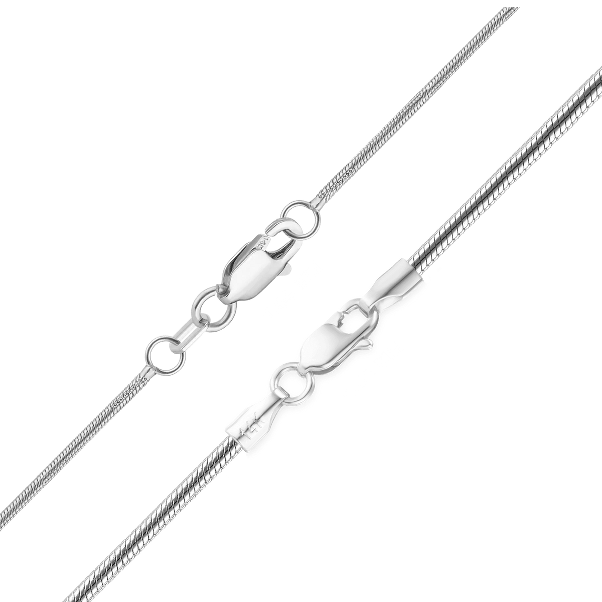 Round Snake Bracelet in 14K White Gold