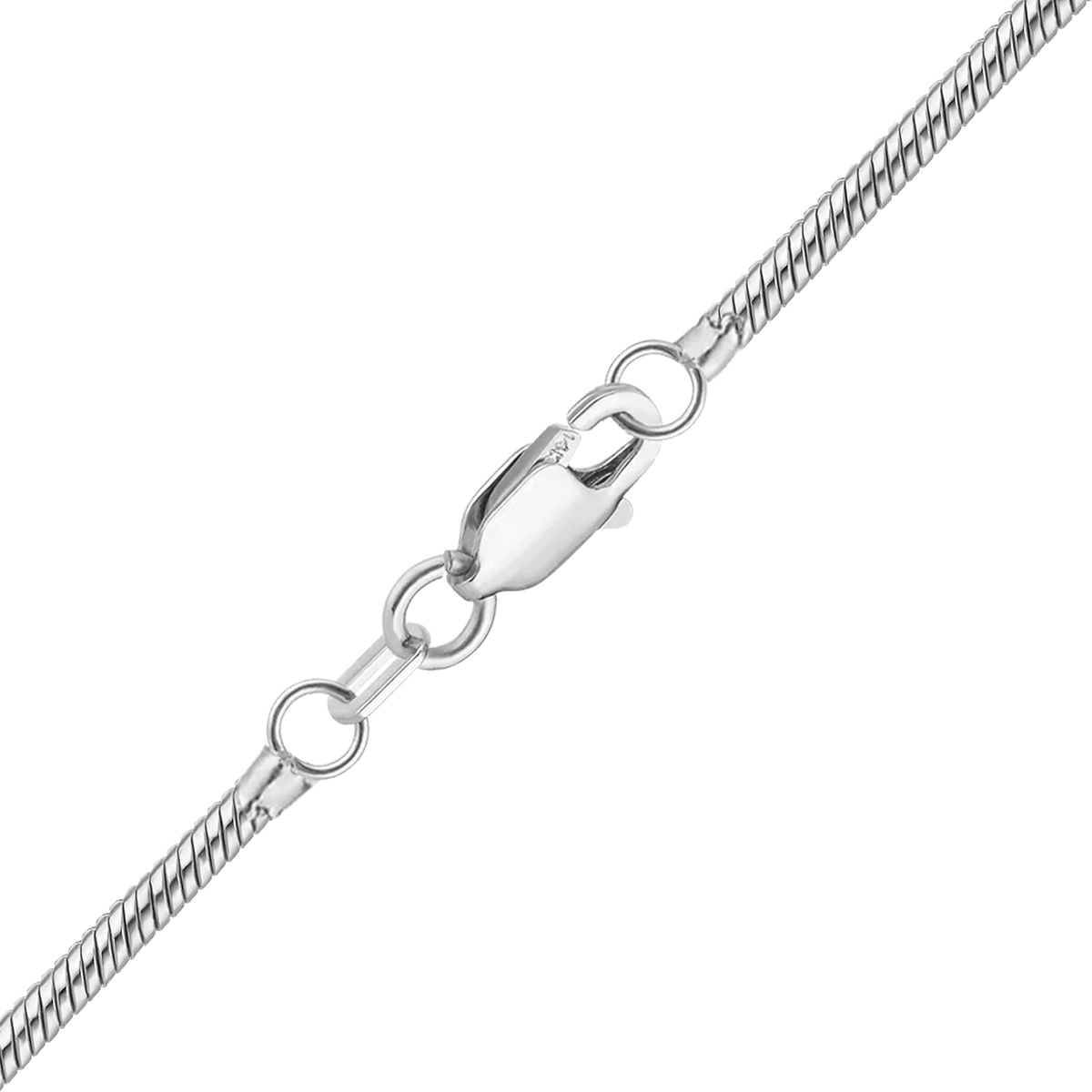 Round Snake Bracelet in 14K White Gold