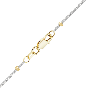 Stud Curb Bracelet in 14K Two Tone Gold
