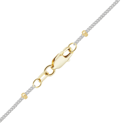 Stud Curb Bracelet in 14K Two Tone Gold