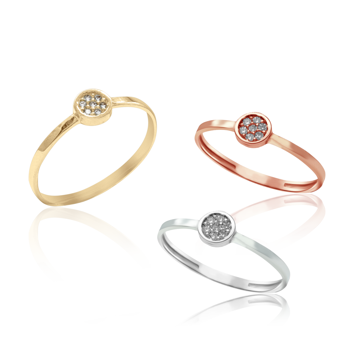 Disc Ring with Diamonds