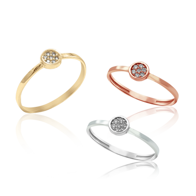 Disc Ring with Diamonds