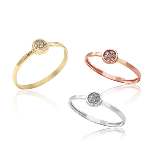 Disc Ring with Diamonds