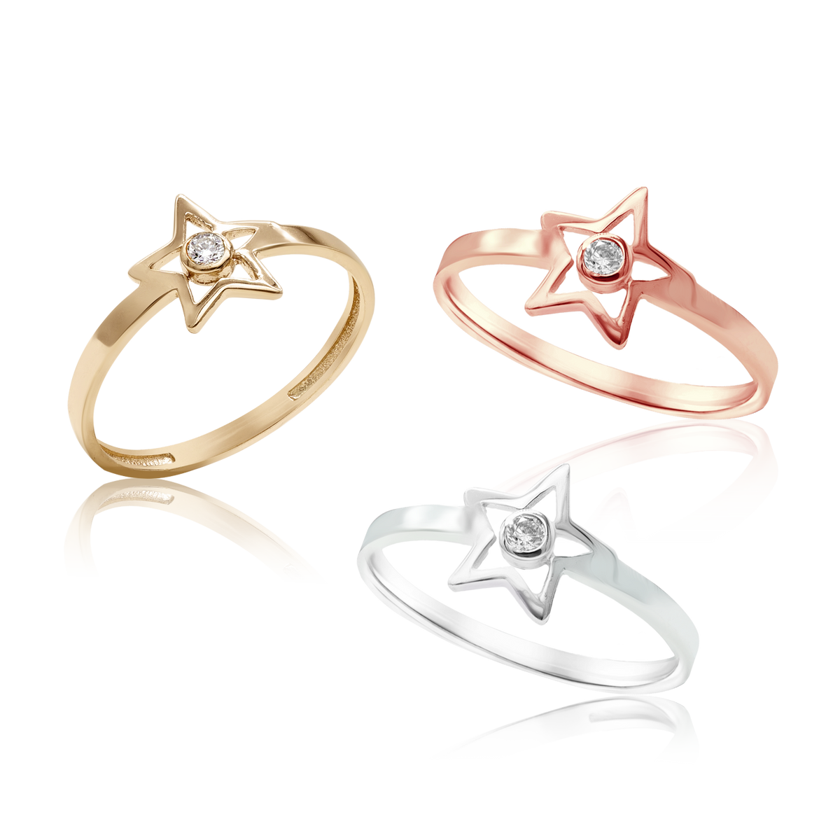 Star Ring with Diamonds
