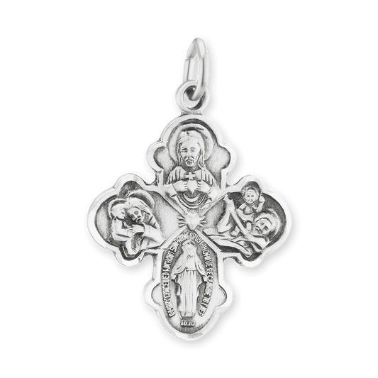 Double-Sided Four-Way Cross Pendant with Antique Finish