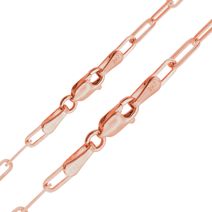 Paperclip Cable Bracelet in 14K Rose Gold