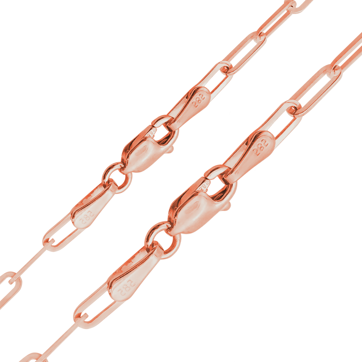 Paperclip Cable Bracelet in 14K Rose Gold