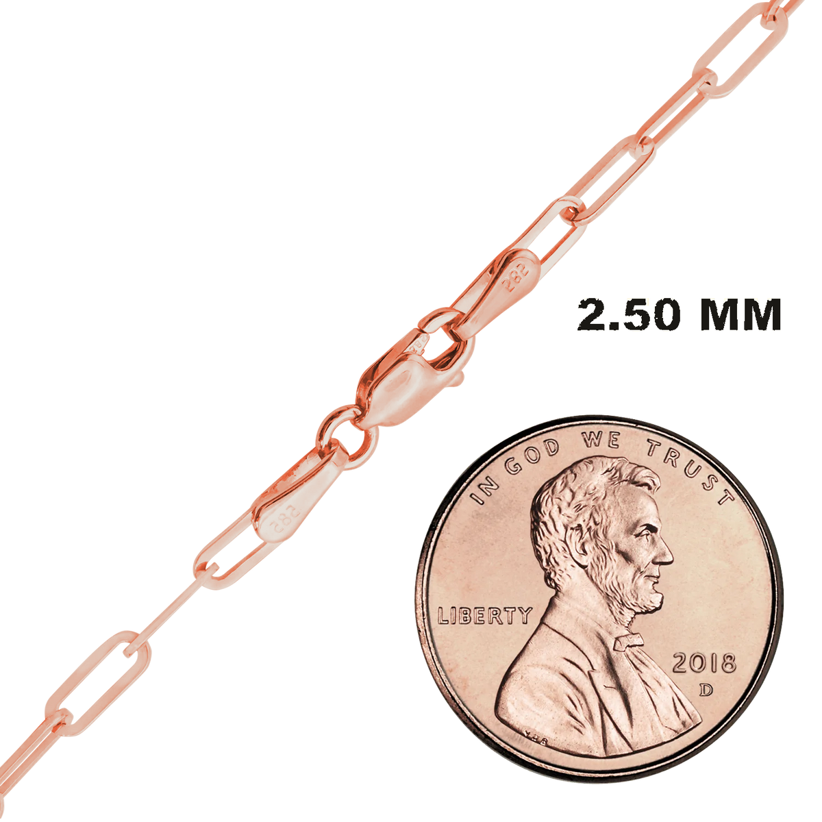 Paperclip Cable Bracelet in 14K Rose Gold