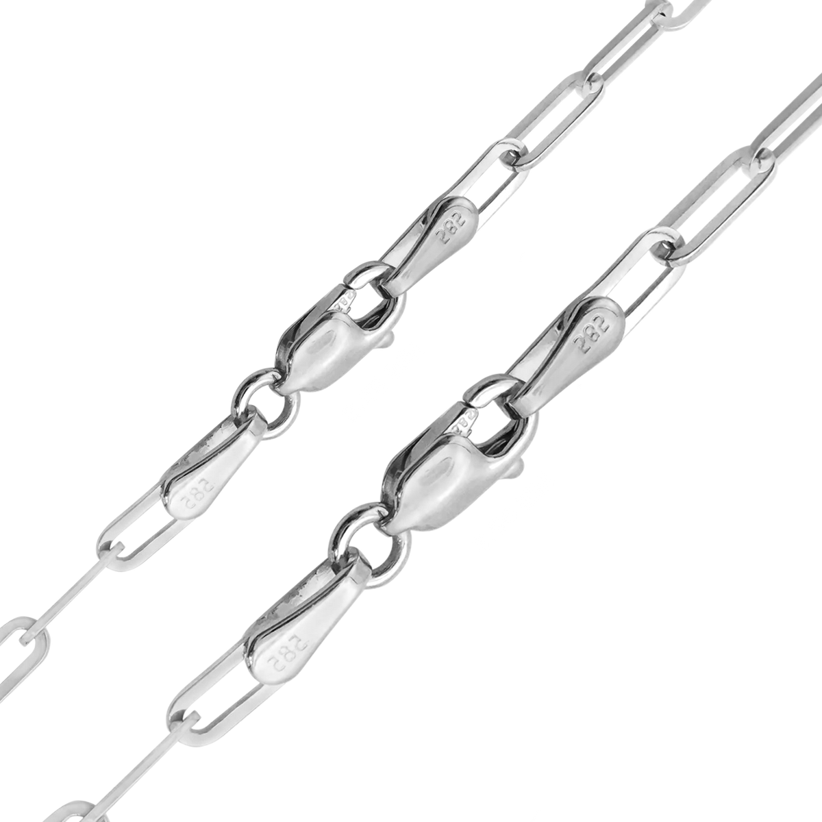 Paperclip Cable Bracelet in 14K White Gold