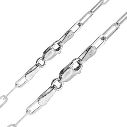 Paperclip Cable Bracelet in 14K White Gold