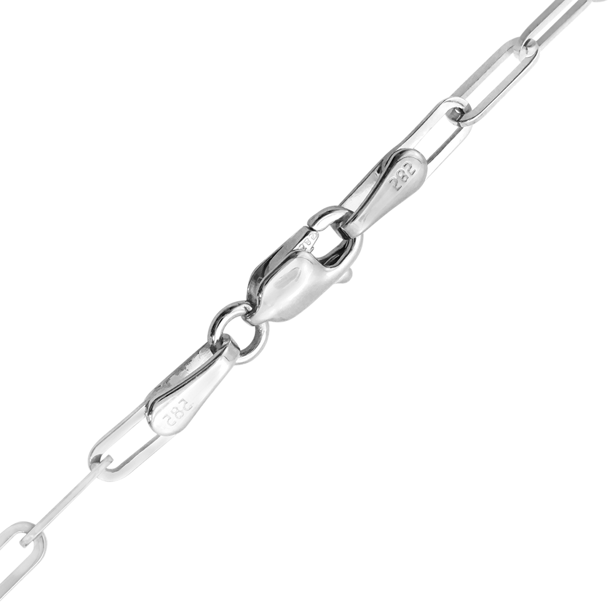 Paperclip Cable Bracelet in 14K White Gold