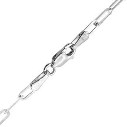 Paperclip Cable Bracelet in 14K White Gold