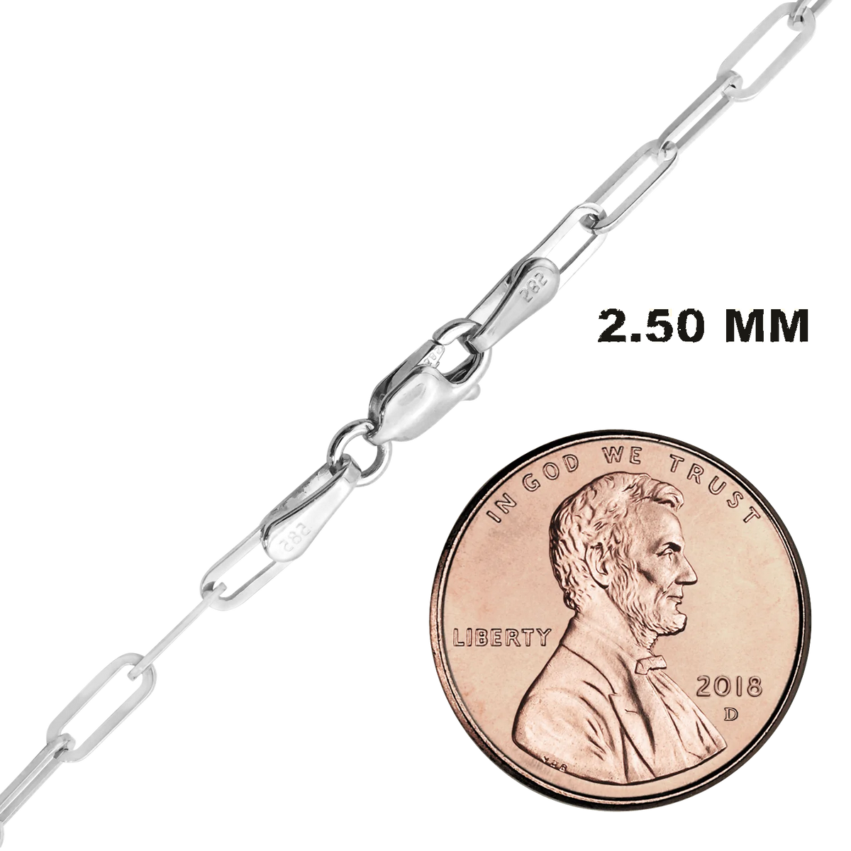 Paperclip Cable Bracelet in 14K White Gold