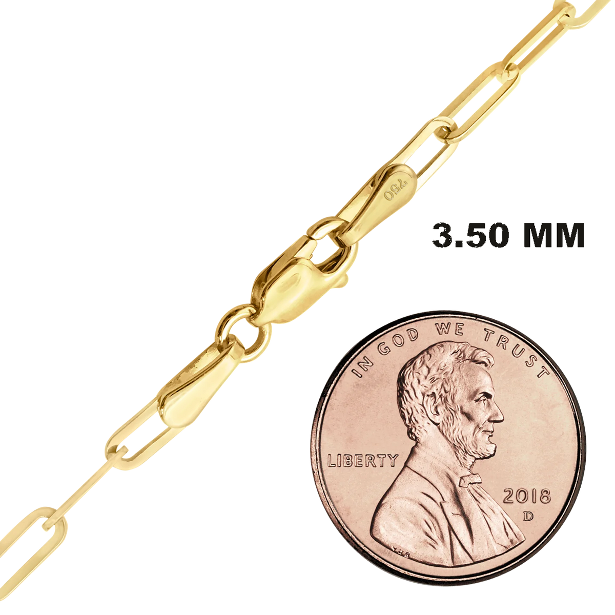 Paperclip Cable Bracelet in 18K Yellow Gold