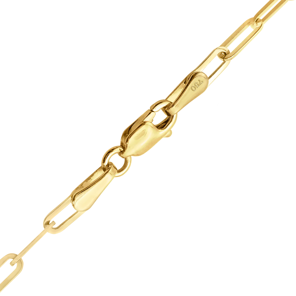Paperclip Cable Bracelet in 18K Yellow Gold