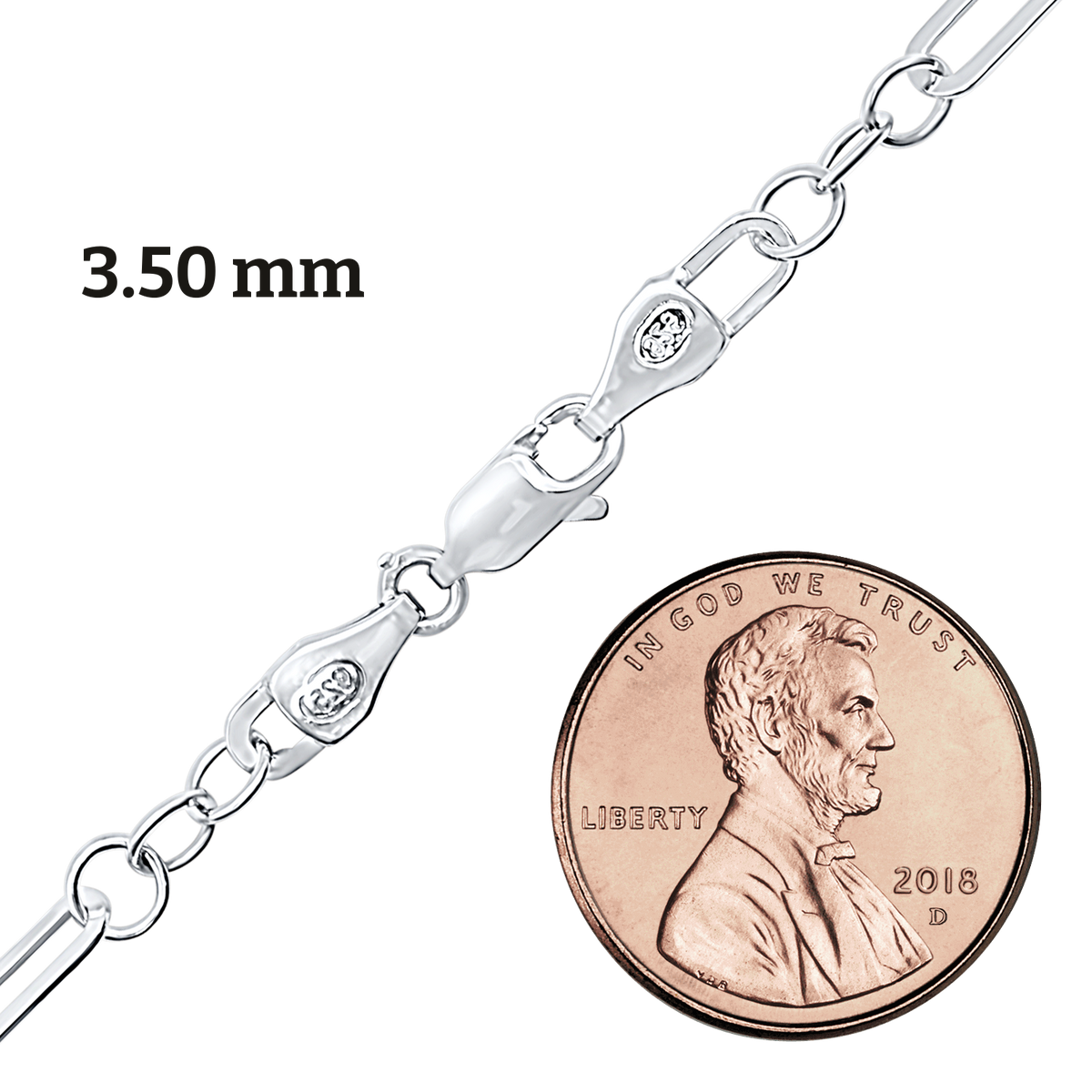 Alternating Paperclip Cable Necklace