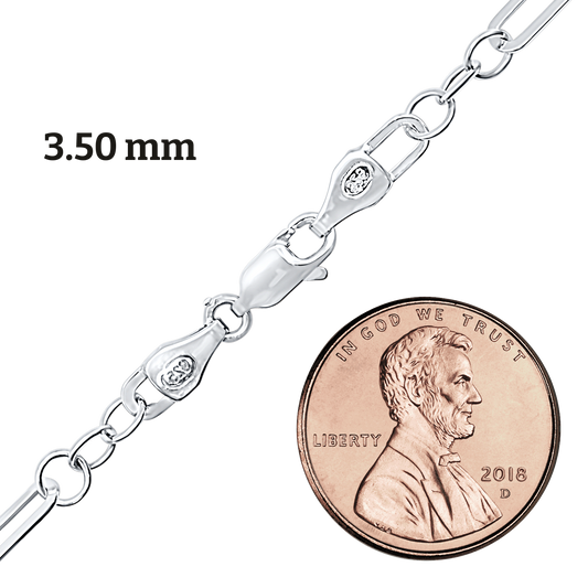 Alternating Paperclip Cable Necklace