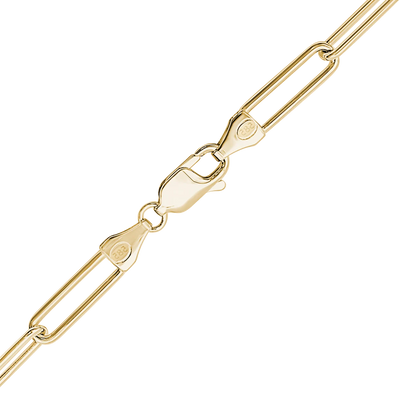 Round Paperclip Cable Bracelet in 14K yellow gold