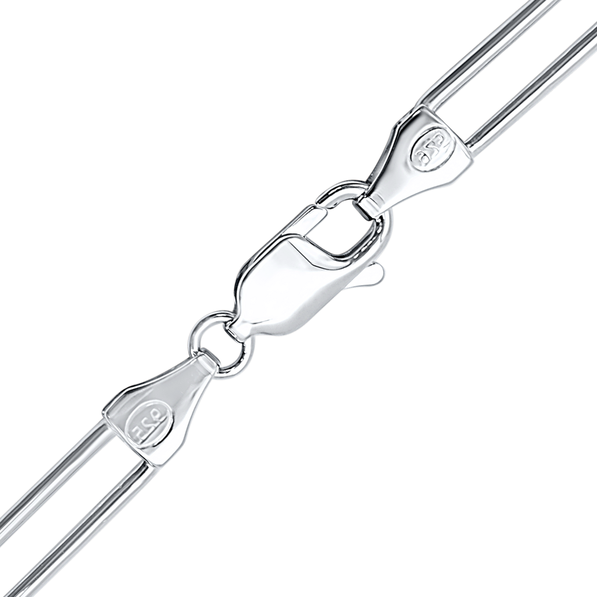 Round Paperclip Cable Necklace, Sterling Silver