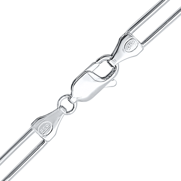 Round Paperclip Cable Necklace, Sterling Silver