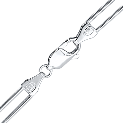 Round Paperclip Cable Necklace, Sterling Silver