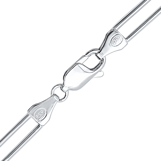 Round Paperclip Cable Necklace, Sterling Silver