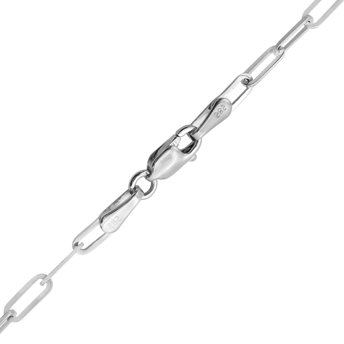 Paperclip Cable Anklet in Sterling Silver